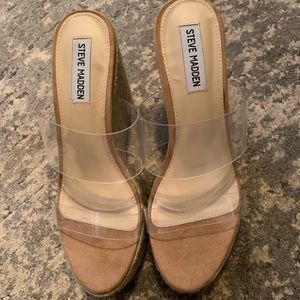 Steve Madden Sanctuary Clear Wedges